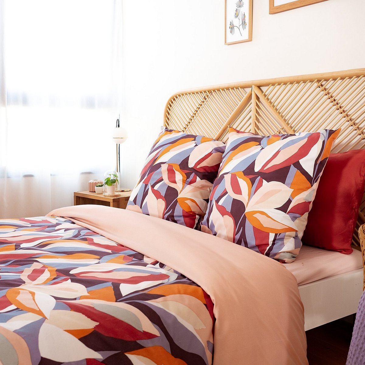 Parure de lit - housse de couette avec taies en microfibre multicolore, EDEN
