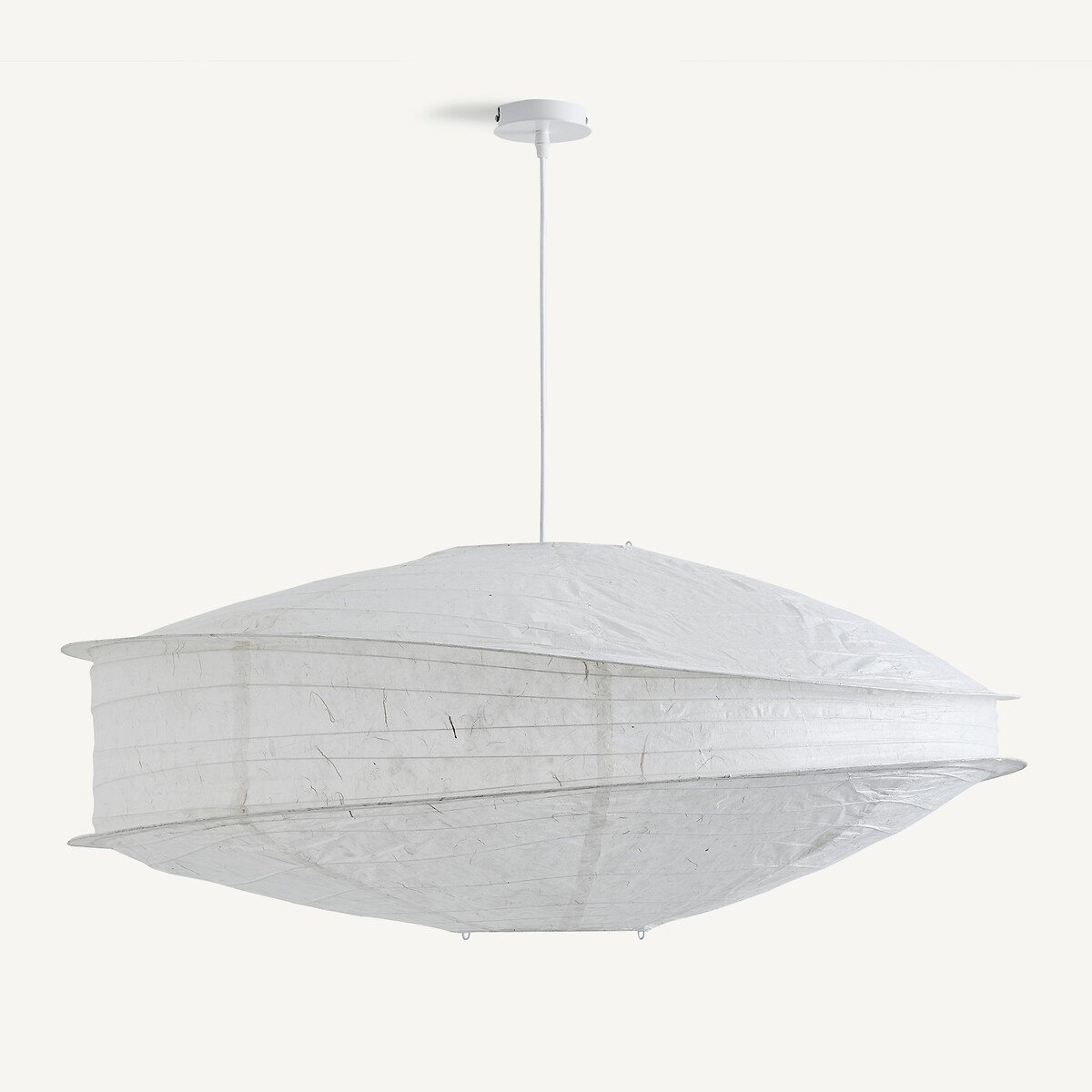 Nassah Pendant Light in Textured Paper, Diameter 91cm white, AM.PM