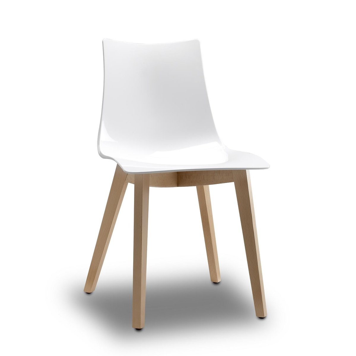 Chaise design en bois, NATURAL ZEBRA blanc, SCAB DESIGN