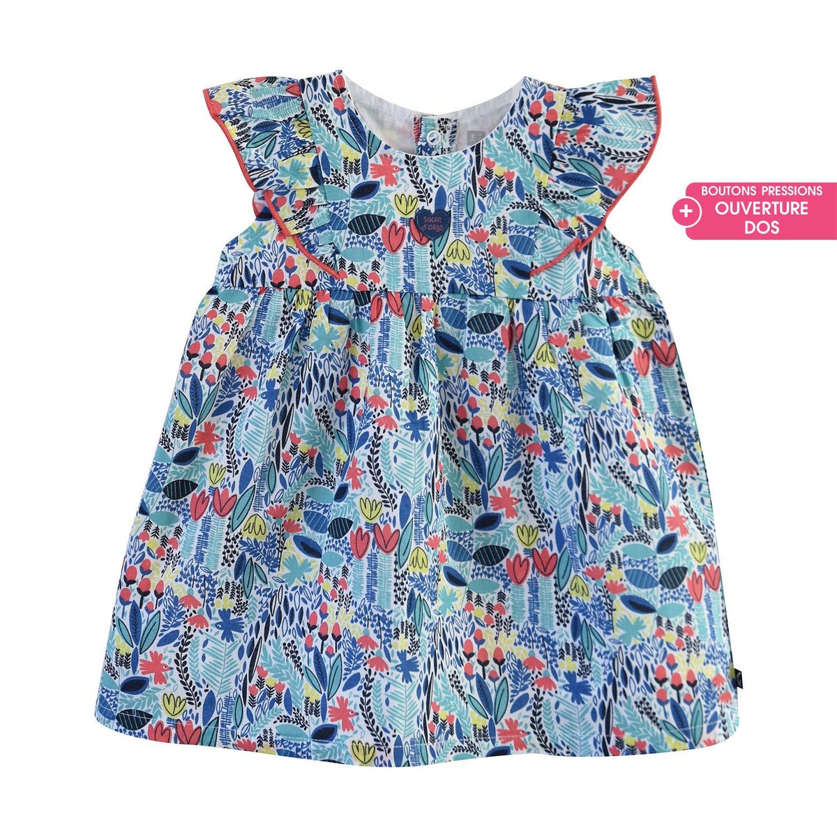 Robe emmanuelle manches courtes bebe blanc, SUCRE D'ORGE