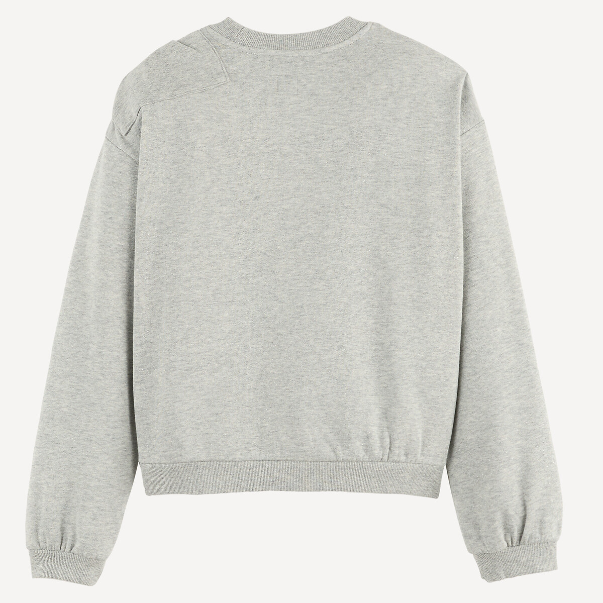 Sweat col rond, en molleton, avec détail noeud gris, LA REDOUTE COLLECTIONS