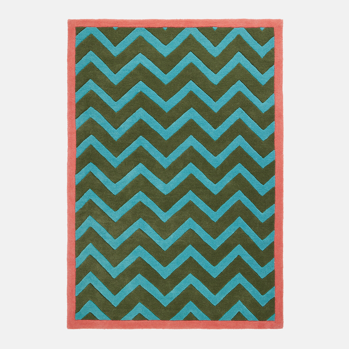 Tappeto in lana, motivo a zigzag, ZAGO blu/verde, LA REDOUTE INTERIEURS