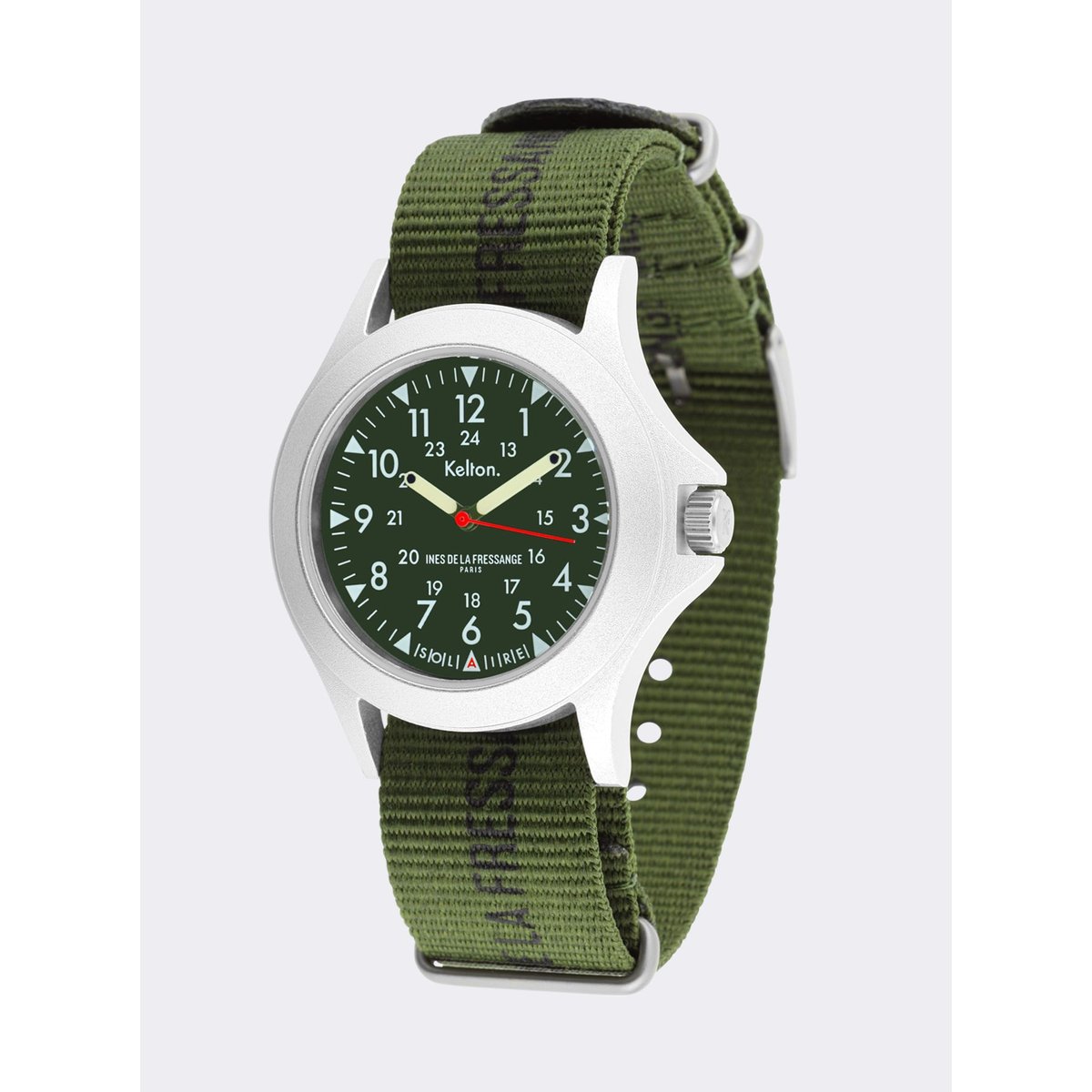Montre Solaire Field kaki Kelton x Ines de la Fressange Paris khaki, INES DE LA FRESSANGE PARIS