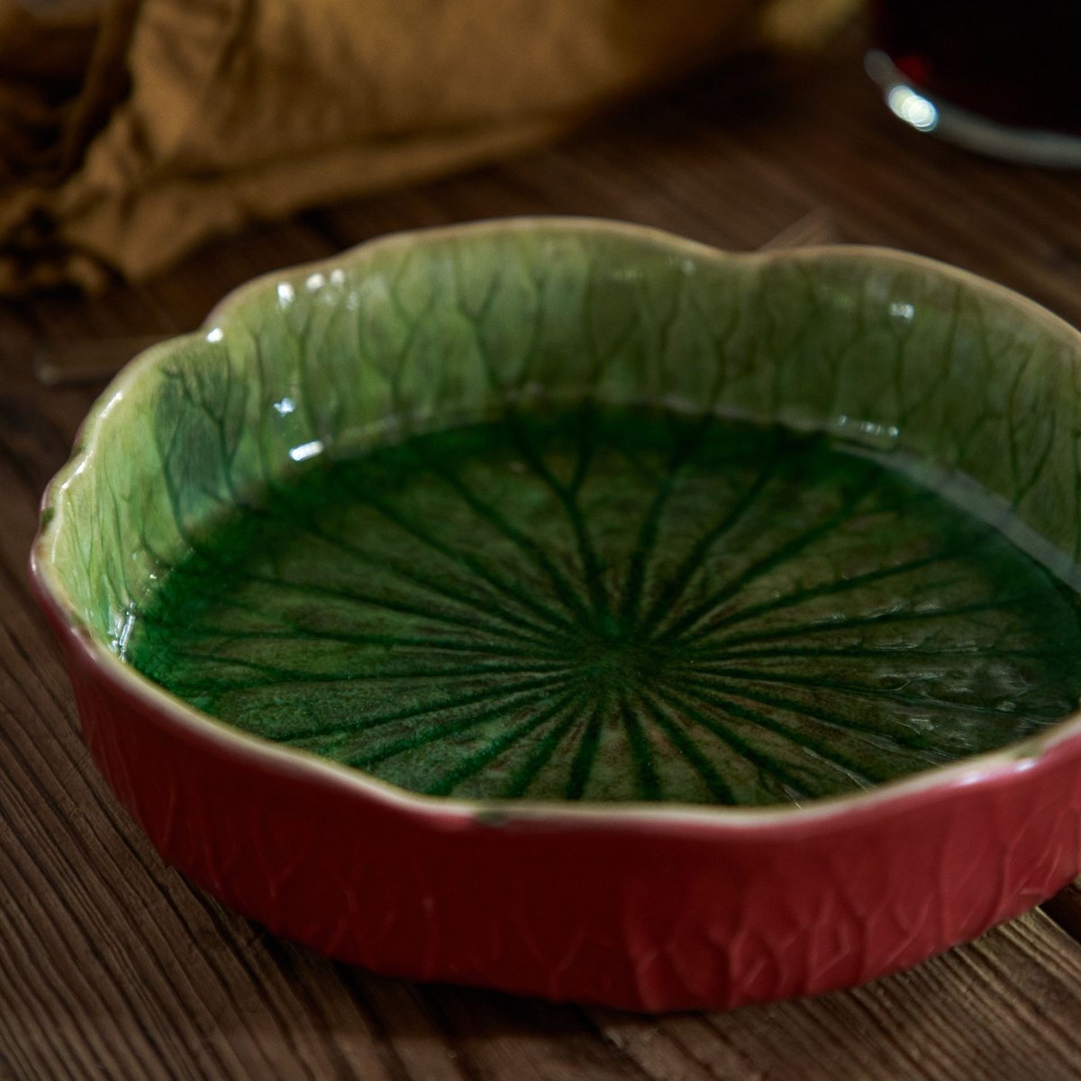 Bol creuse/à pâtes nénuphar en grès, RIVIERA vert tomate, COSTA NOVA