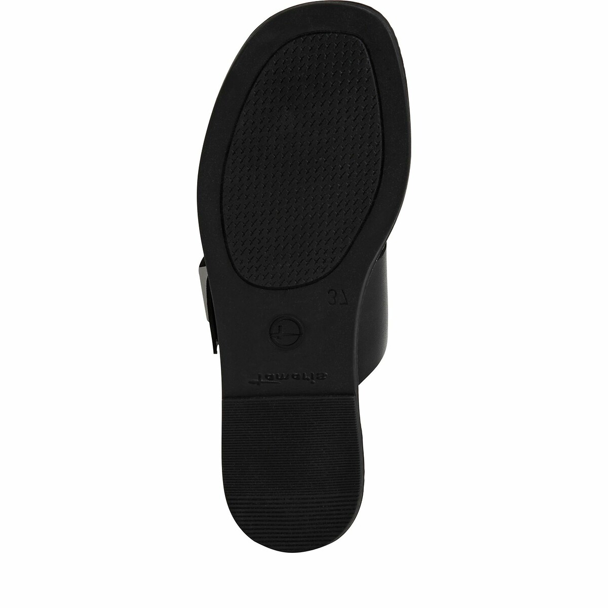 Leather Flat Mules black, TAMARIS