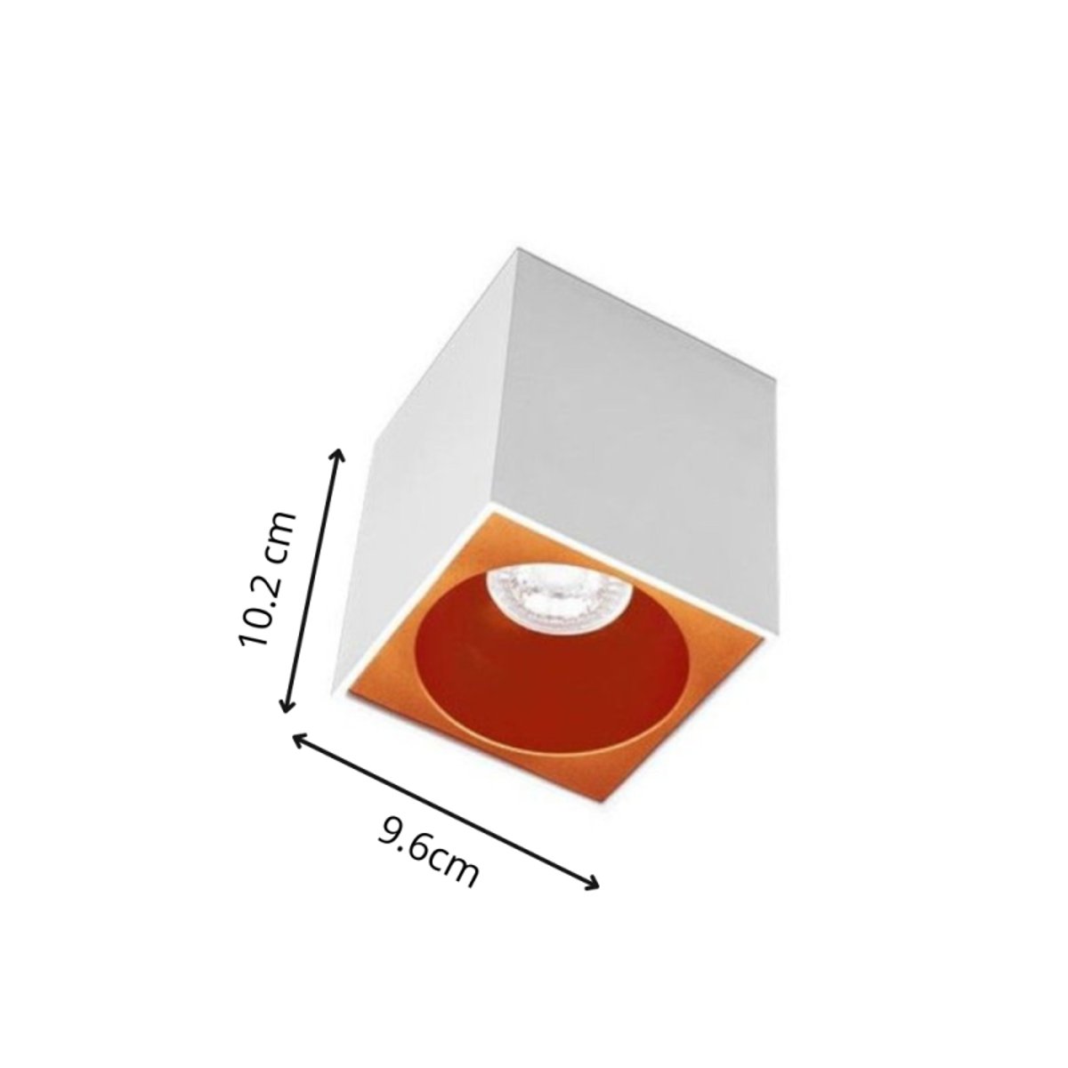 Spot Essentiel Cube Blanc Intérieur Cuivré blanc, MILLUMINE