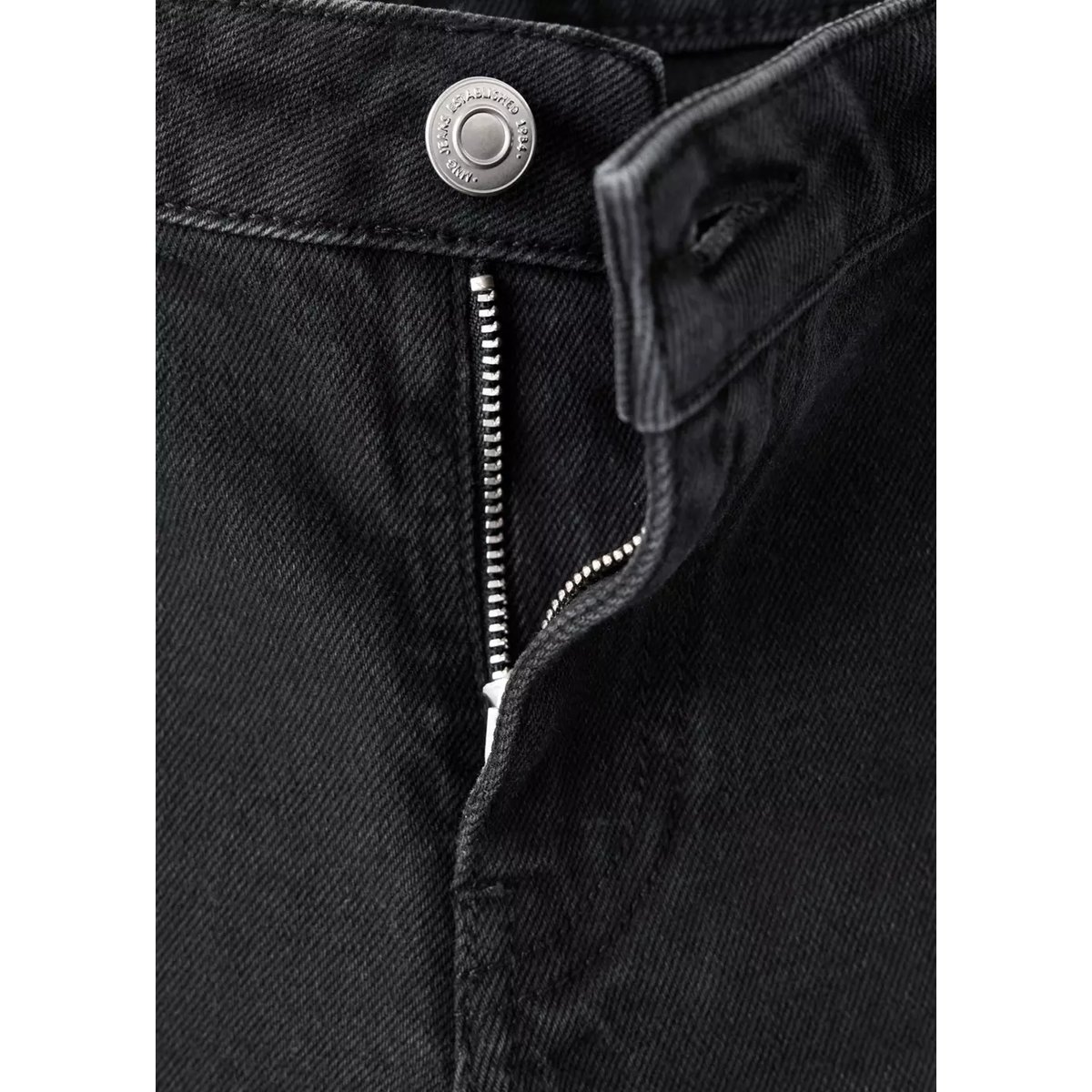 Jean slim taille classique black denim, MANGO