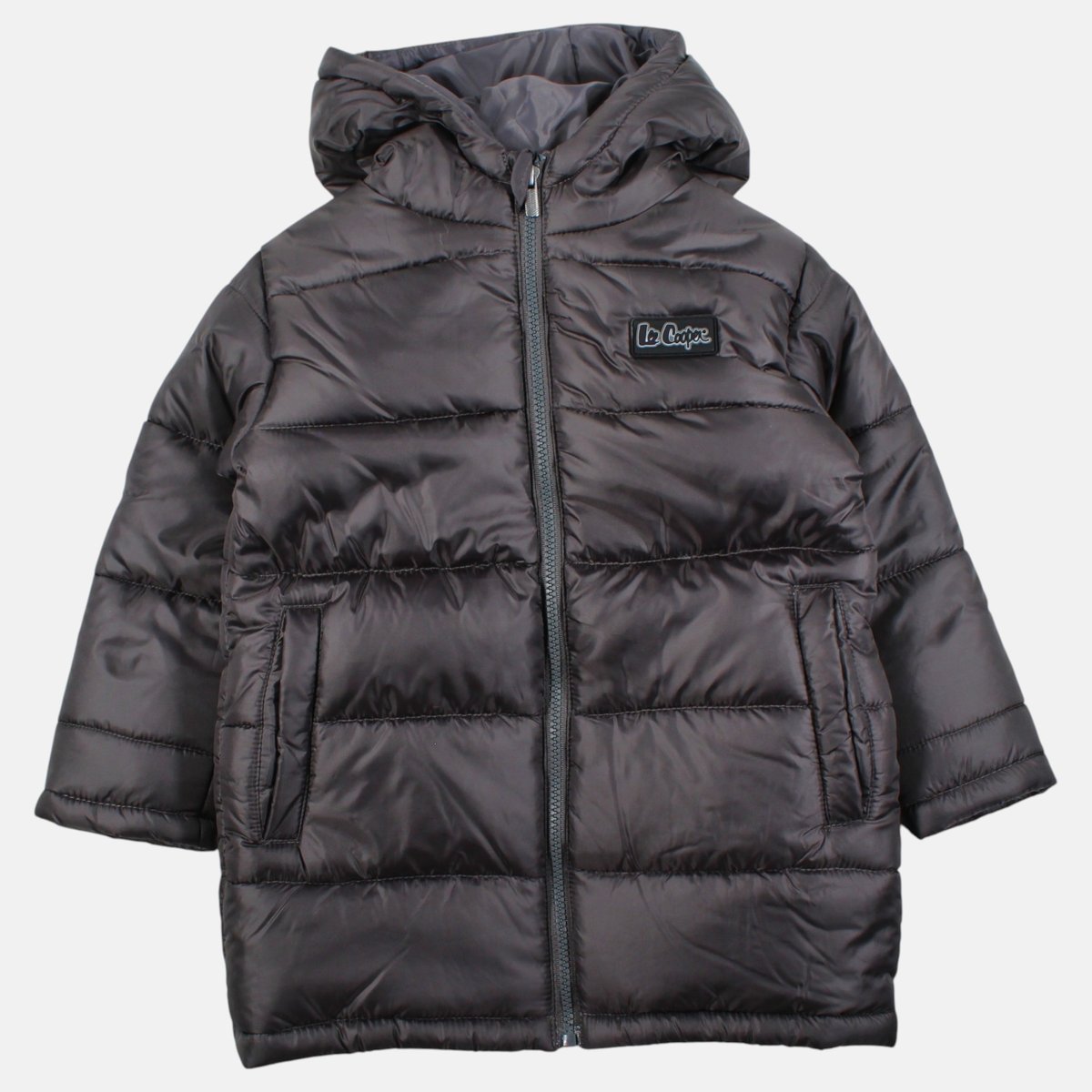 Doudoune matelassée zippée à capuche COCOON gris anthracite, LEE COOPER