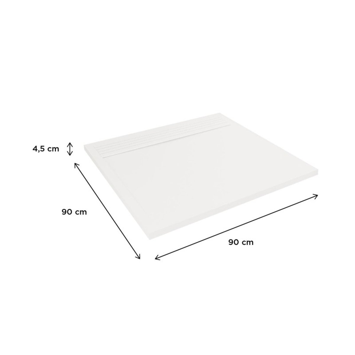 Receveur de douche en béton extra-plat JOSEPH blanc, MOB IN