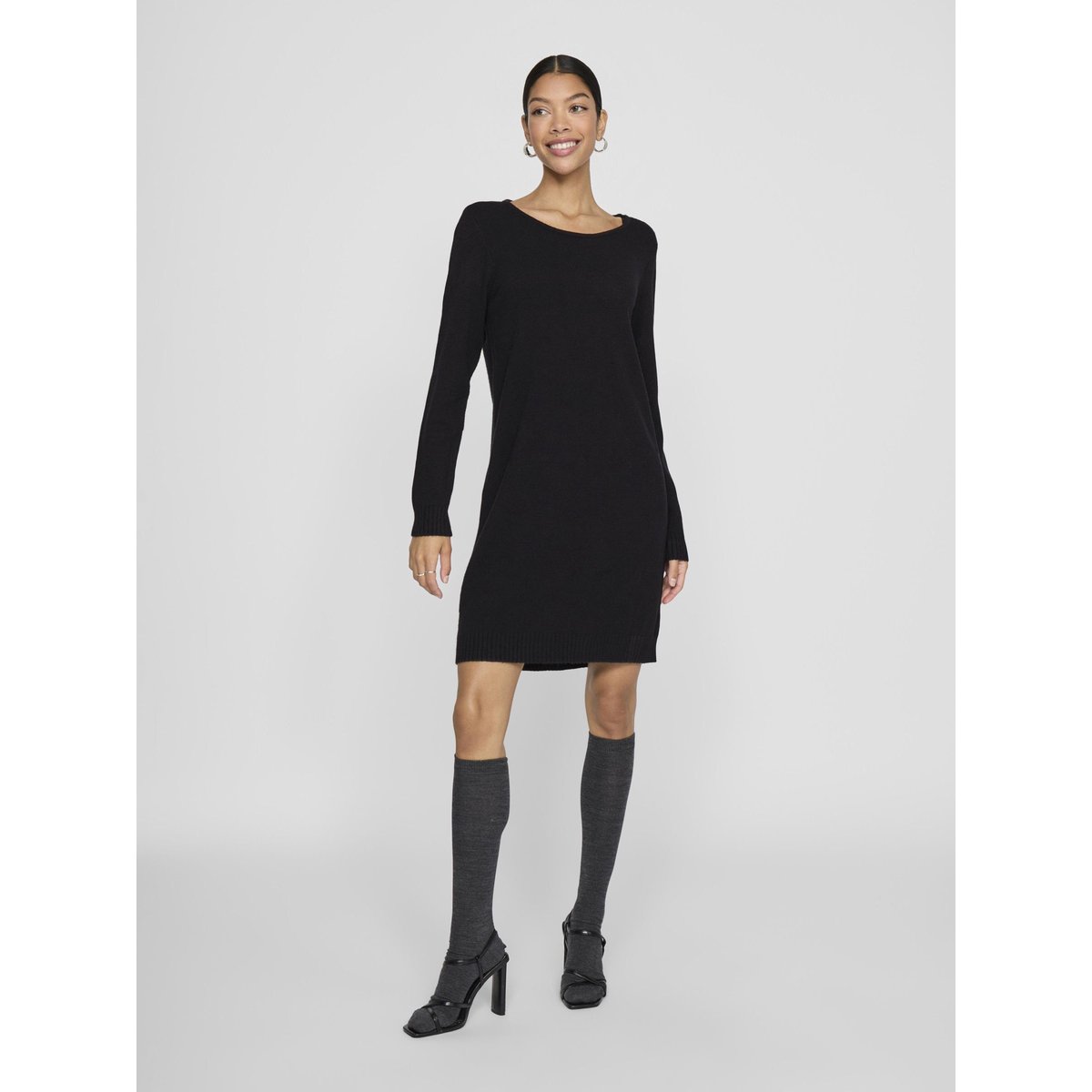 Robe En Maille Manches Longues noir - black, VILA