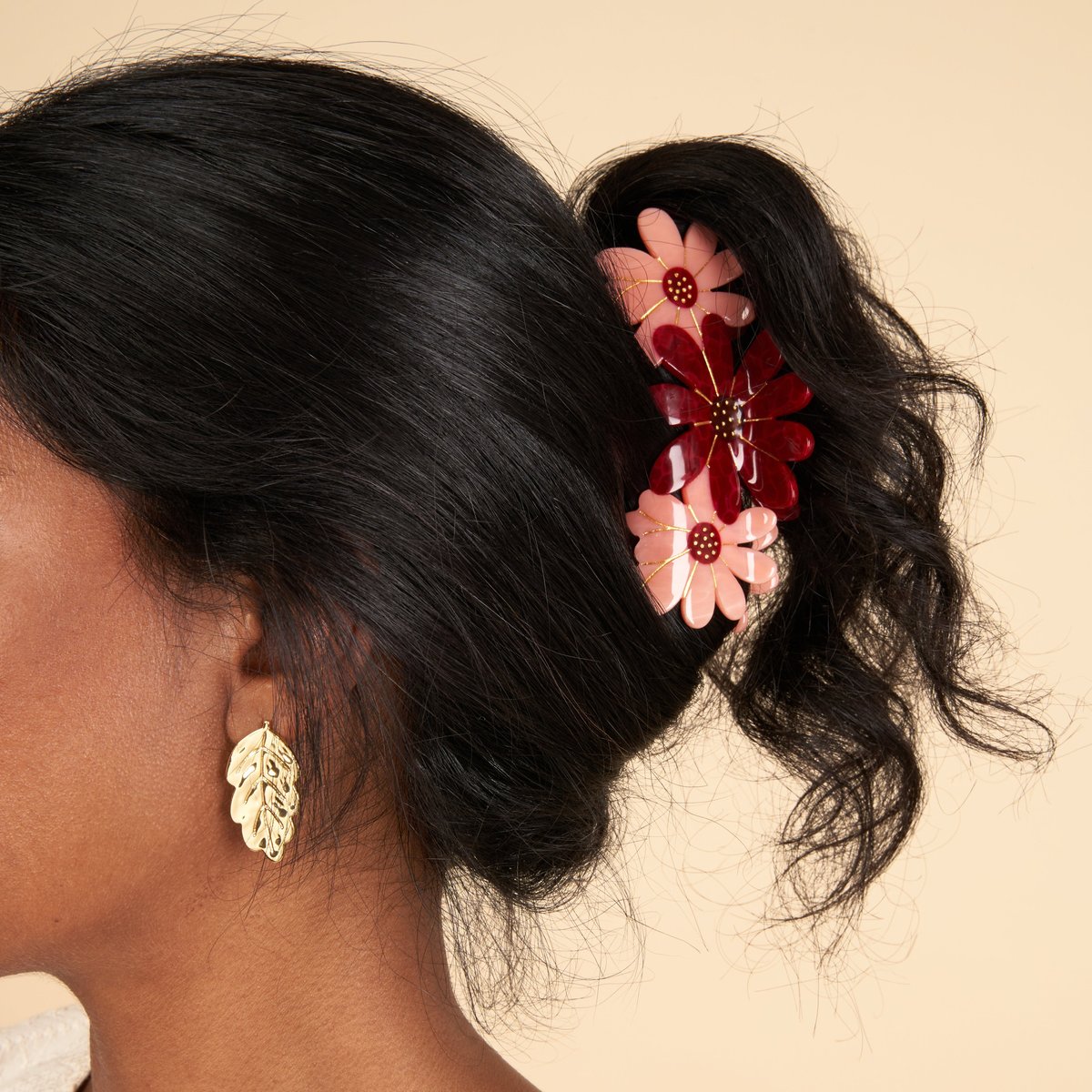 Pince à cheveux Trio FLEUR ROSE rose, COUCOU SUZETTE