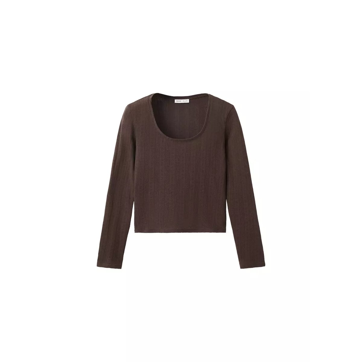 T-shirt en maille fine marron, MANGO TEEN