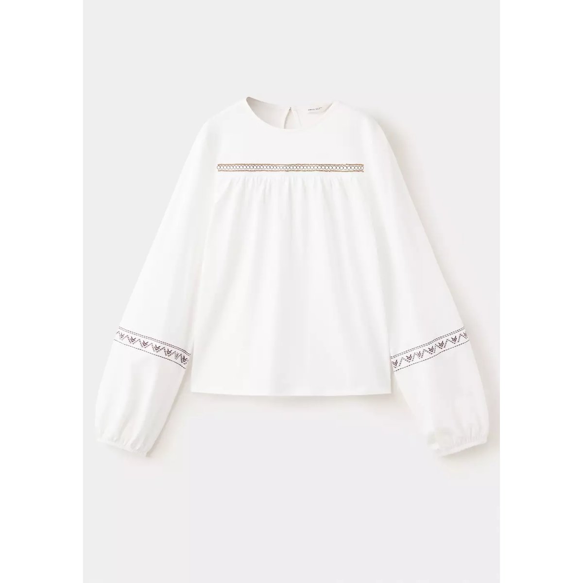 T-shirt coton détails brodés blanc cassé, MANGO KIDS