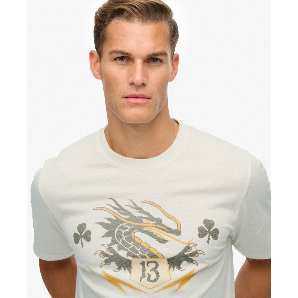 T-shirt ample Campaign Souvenir crème, SUPERDRY
