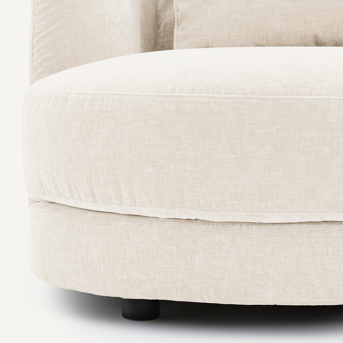 Linkes Sofa-Halbmodul, modular, aus Chenille-Samt, TIBERIO weiss, AM.PM