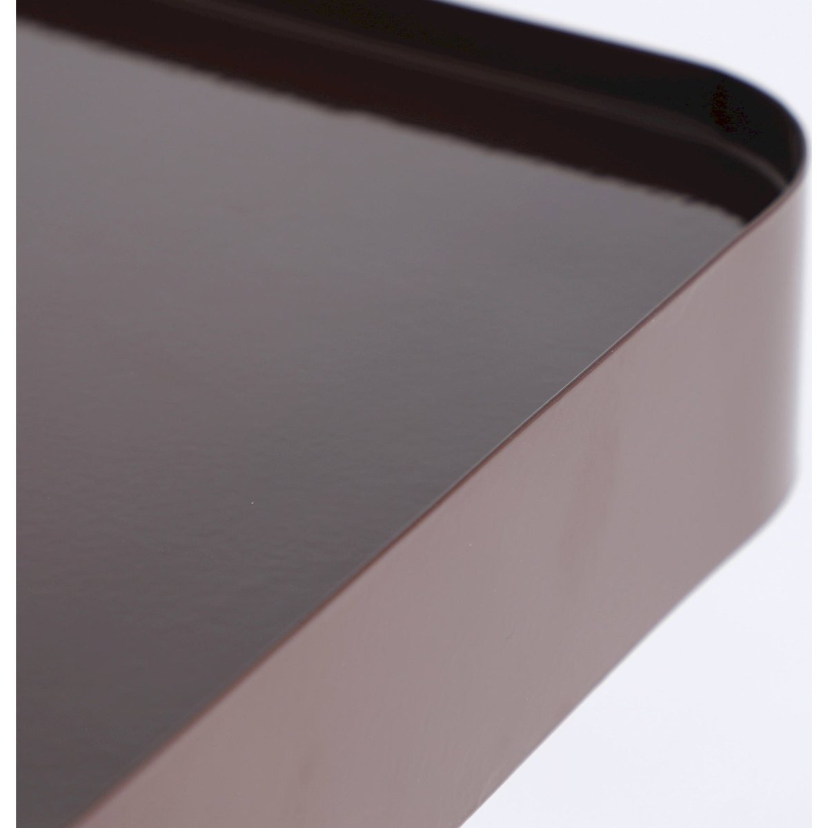 Table de chevet en fer VACIO chocolat brillant, RECOLLECTION