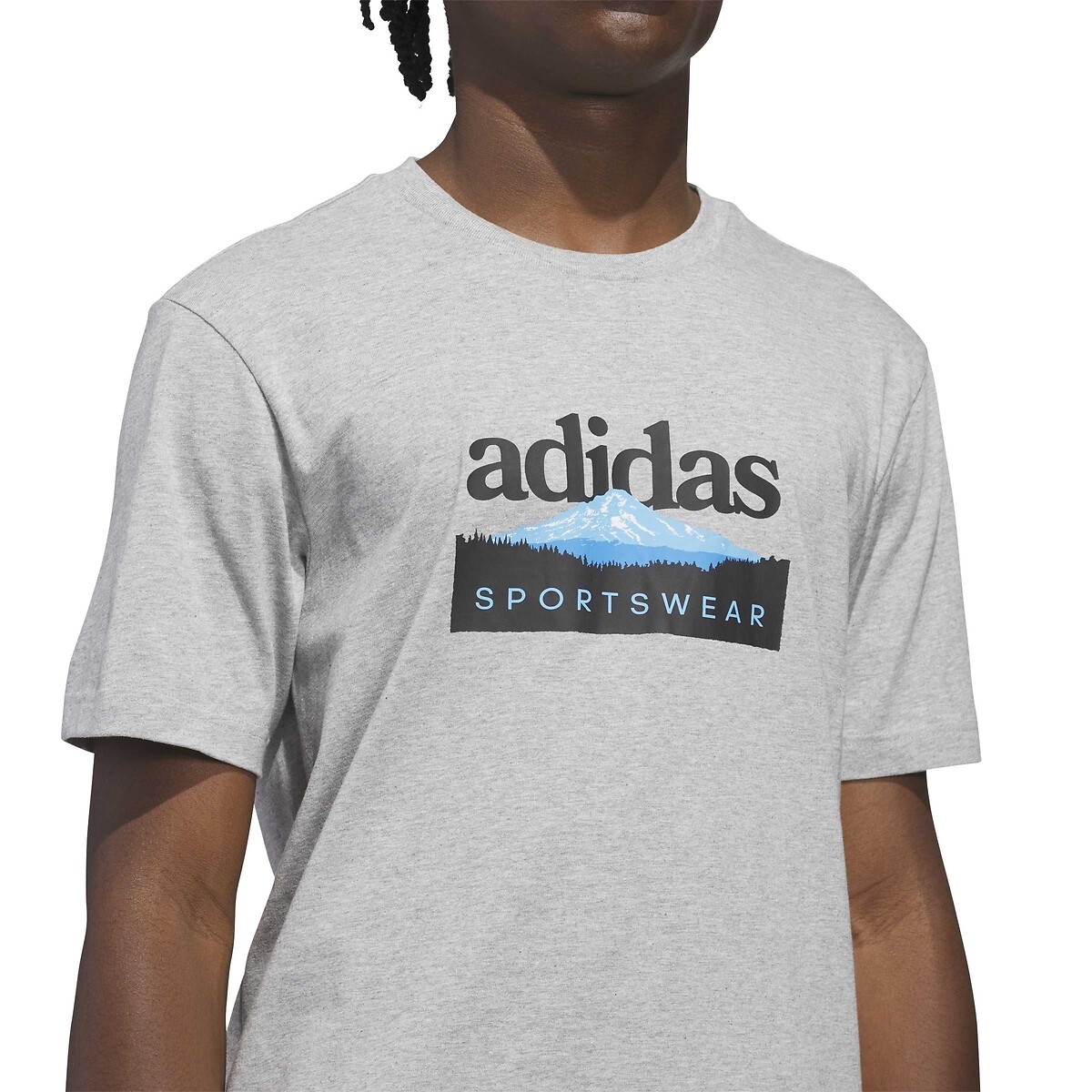 Table Tee T-Shirt with Short Sleeves grey marl, ADIDAS SPORTSWEAR