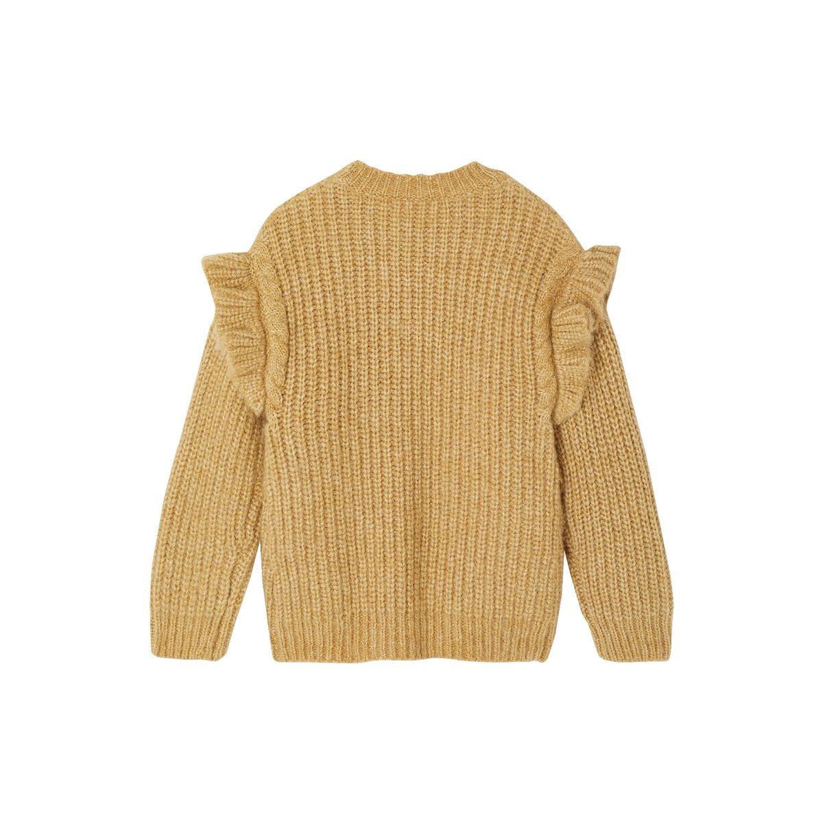 Pull à volants et torsades beige doré, VERTBAUDET