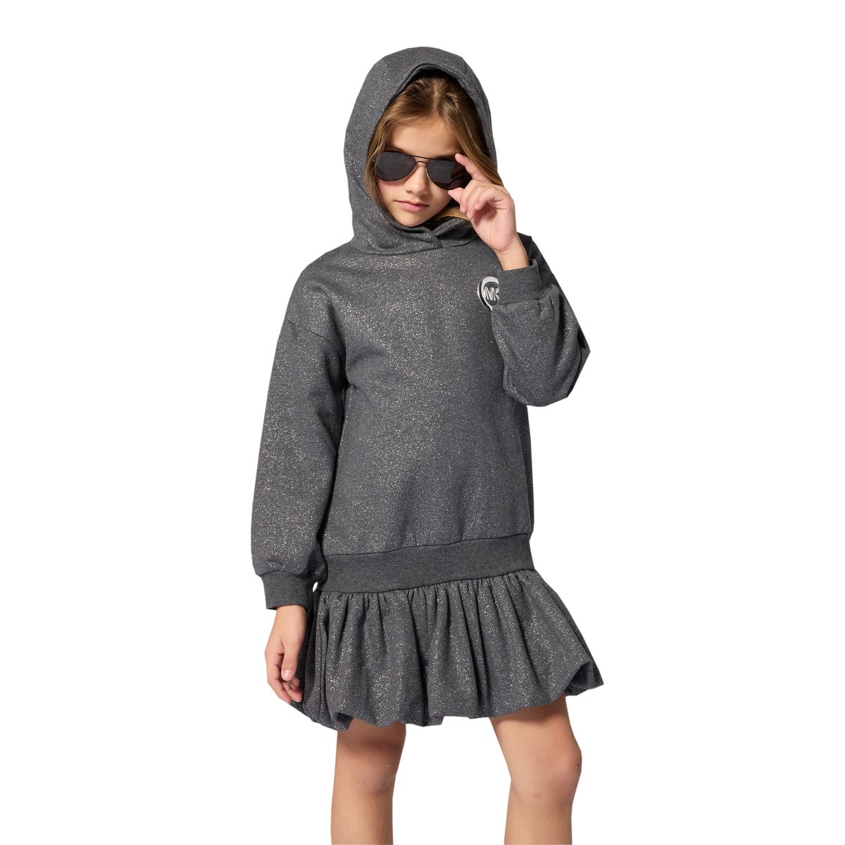 Robe manches longues gris moyen chine, MICHAEL KORS