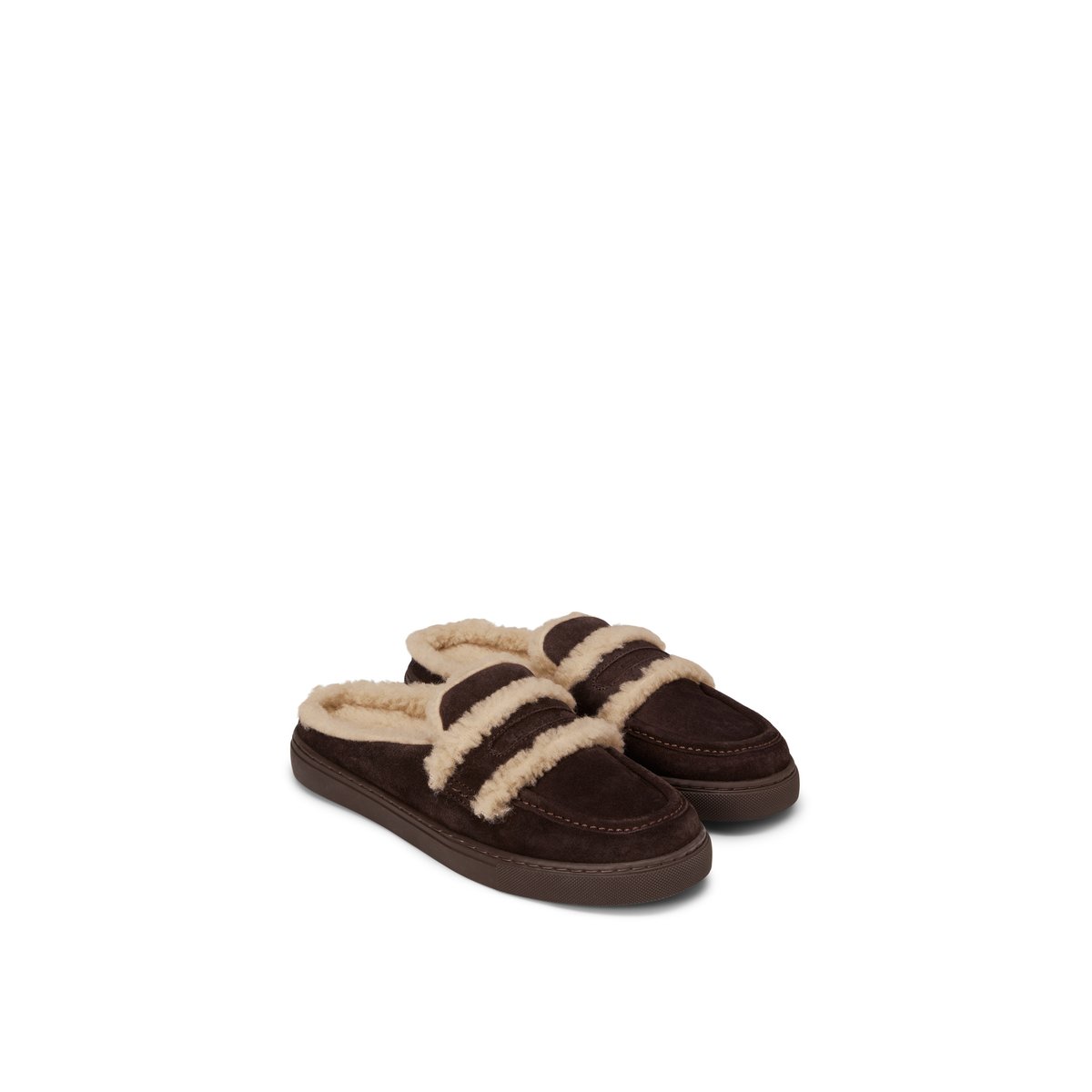 Sabot modèle Kara en cuir velours huilé marron fonce, MARC O'POLO