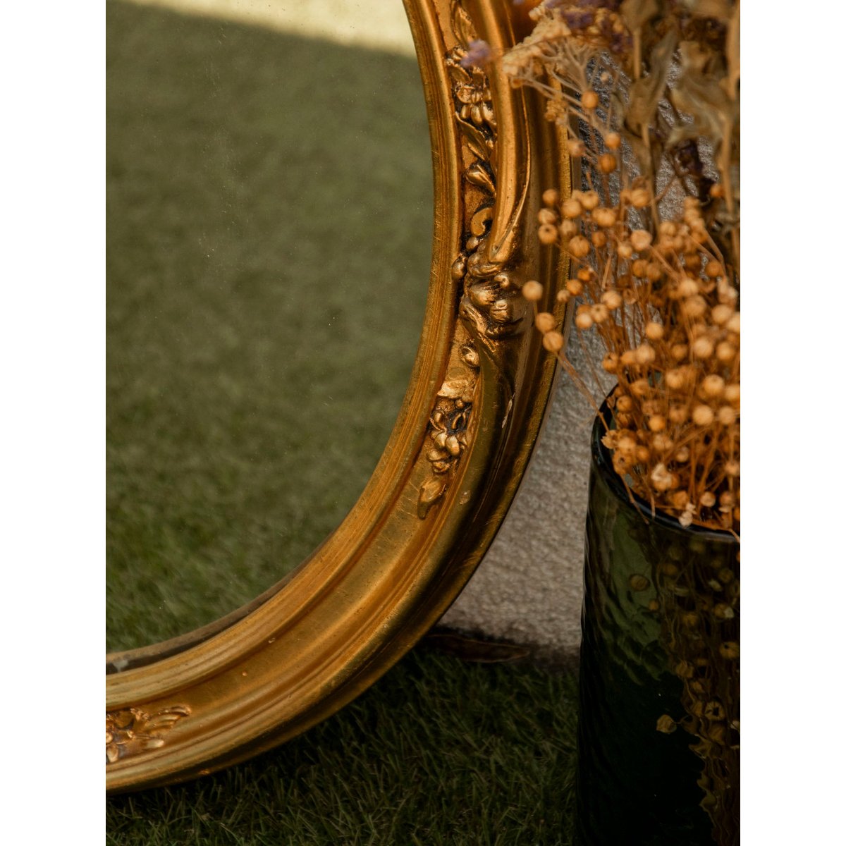 Miroir ovale vintage au charme authentique Georges N°1260 - Bon état doré, DEBONGOUT