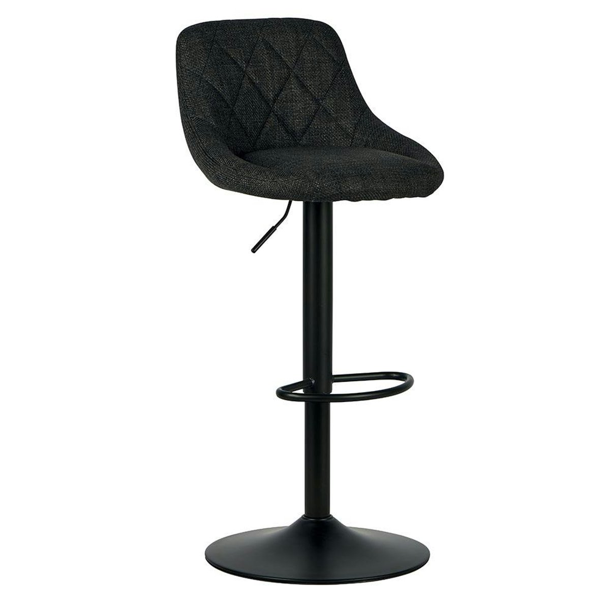 Chaise de bar en tissu, hauteur réglable (lot de 2) MALMOE noir, PIER IMPORT
