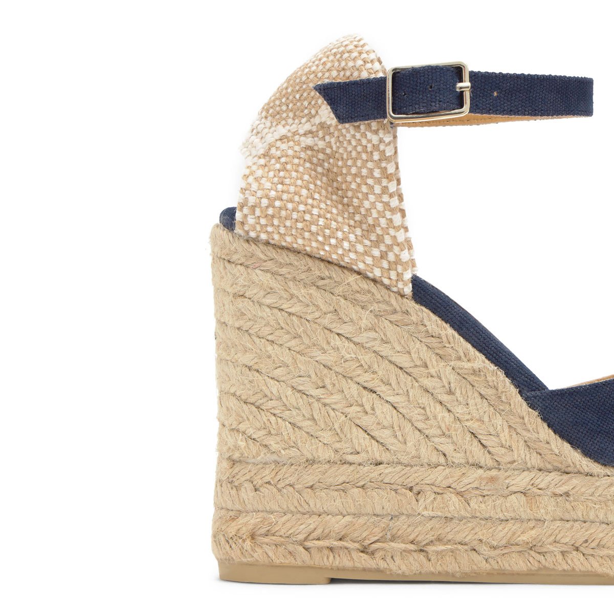 Espadrilles compensées à plateforme tressée CHIARITA EXTRA PLATFORM bleu foncé, CASTANER