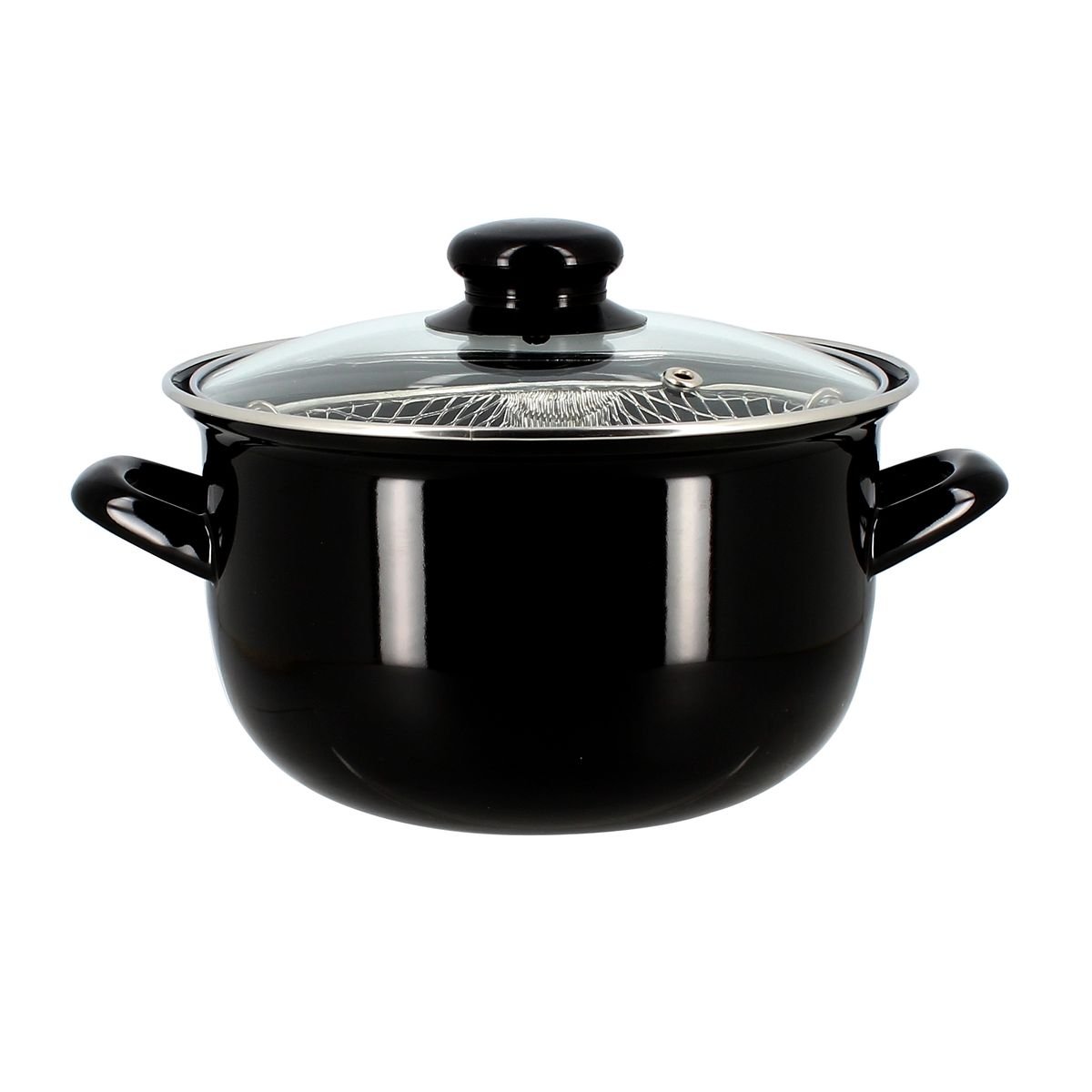 Friteuse 20 cm en acier émaillé noir, MENASTYL