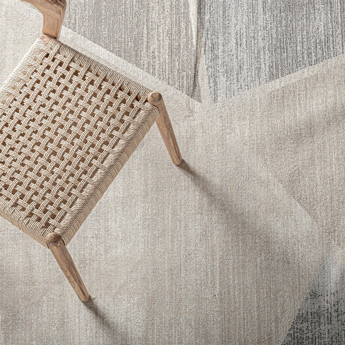 Tapis de salon uni style contemporain soyeux beige naturel doux et lumineux, RECOLLECTION