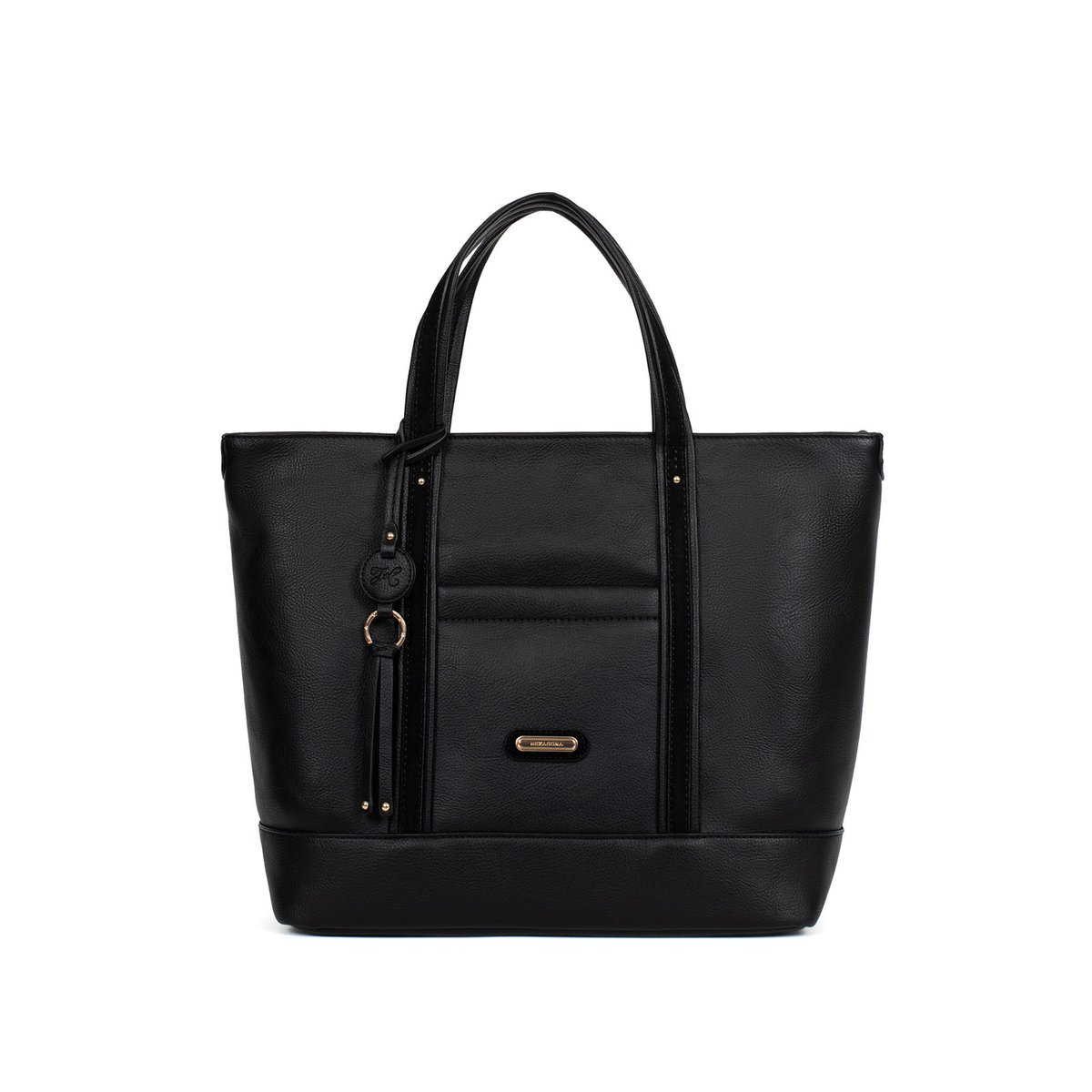 Sac cabas porté main MOLY noir, HEXAGONA