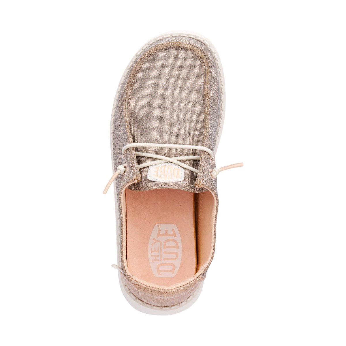 Mocassin à Lacets Wendy Y Metallic Sparkle rose - or, HEY