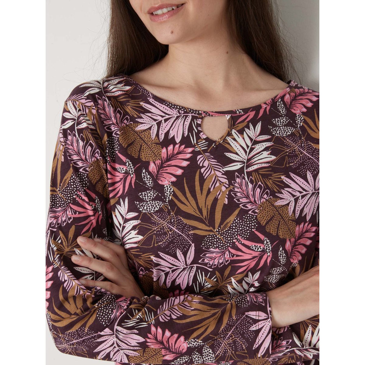 Tee-shirt fantaisie imprimé prune, DAXON
