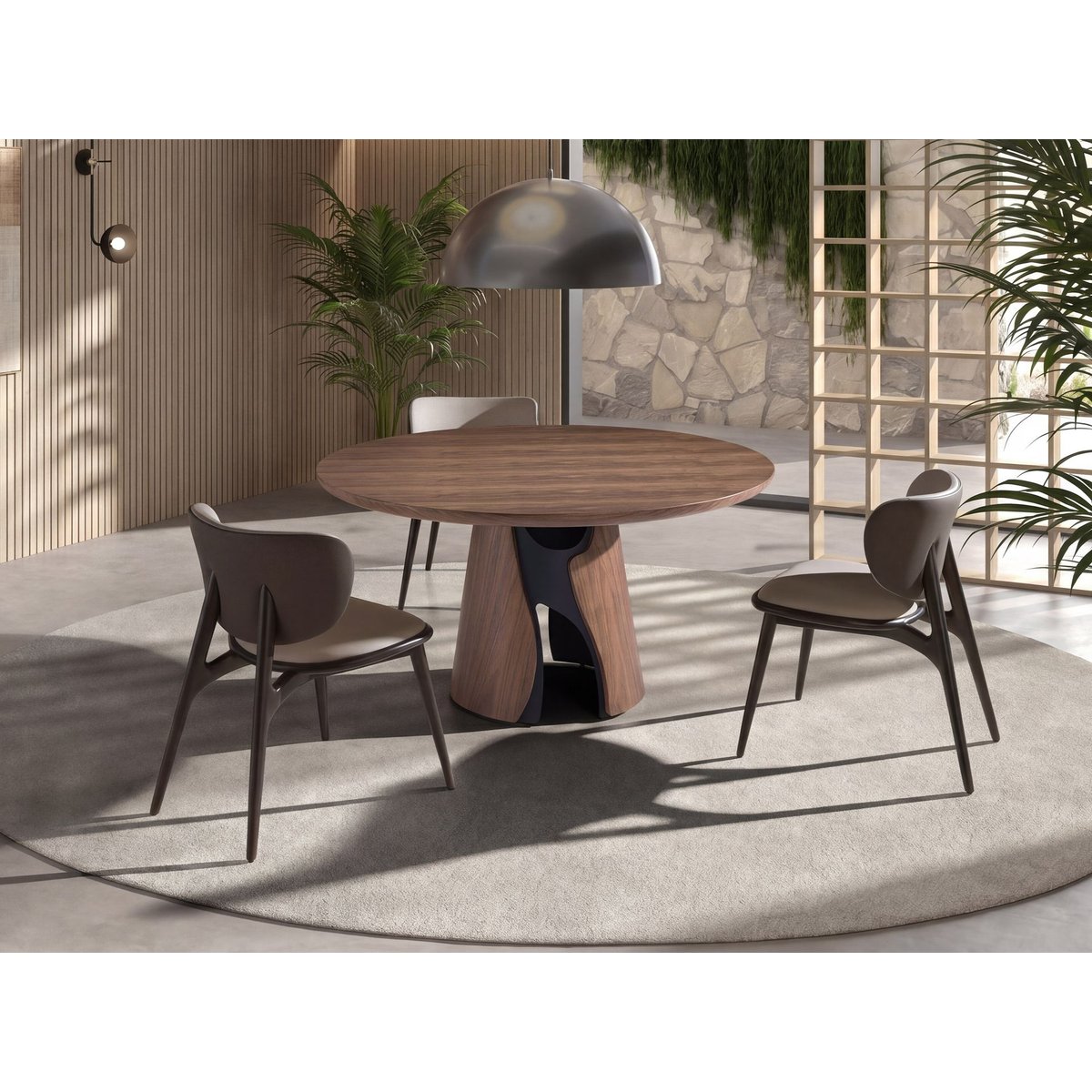 Chaise en similicuir gris foncé | crème, ANGEL CERDA