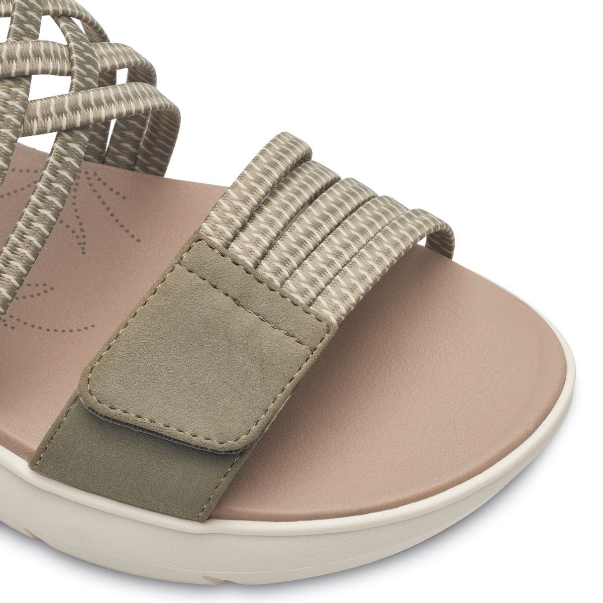 Coshy Sorgenfrei – Die Hallux-freundliche Sandale plate vert kaki, JANA
