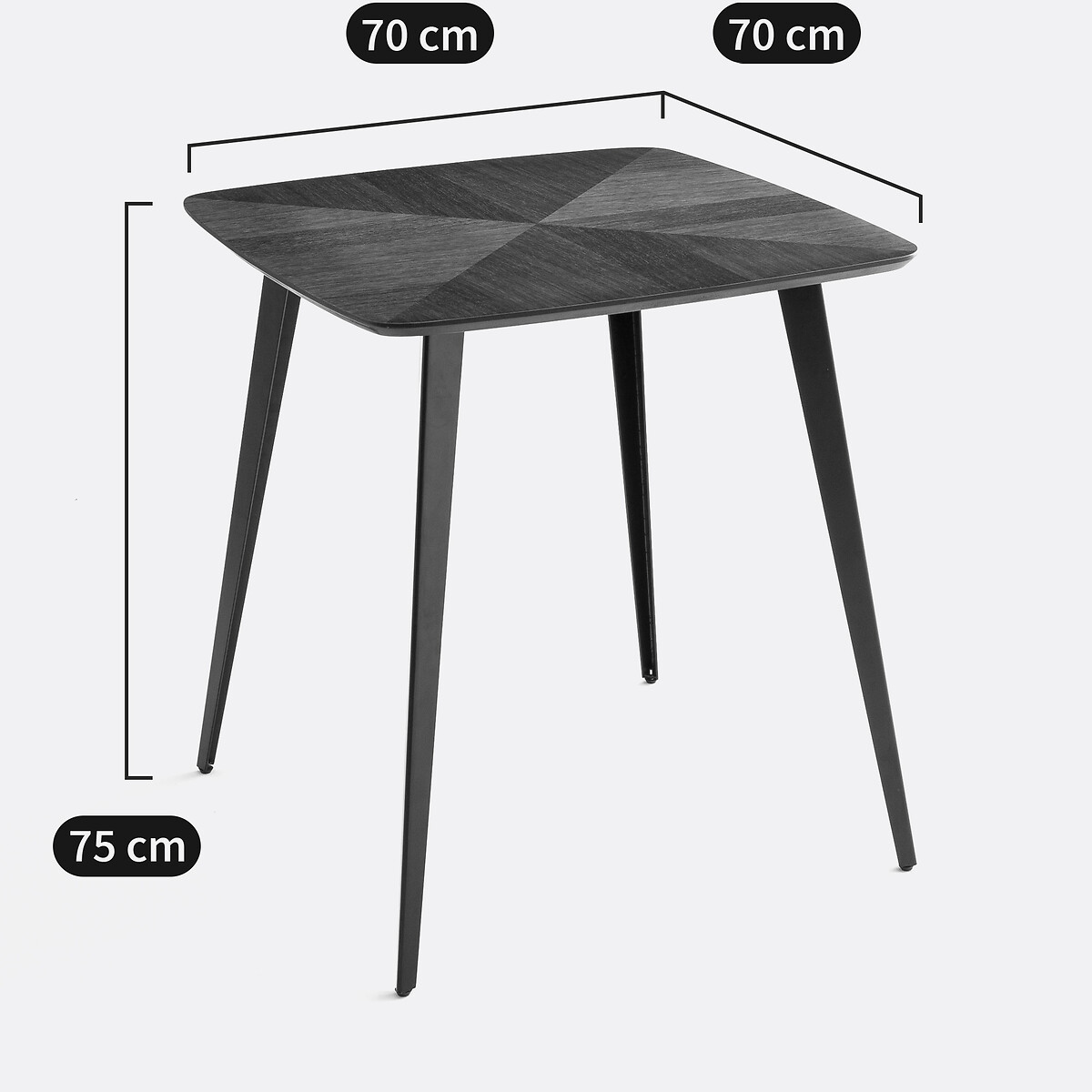 Esstisch, Bistrot, Intarsien, 2 Gedecke, WATFORD nussholz, LA REDOUTE INTERIEURS