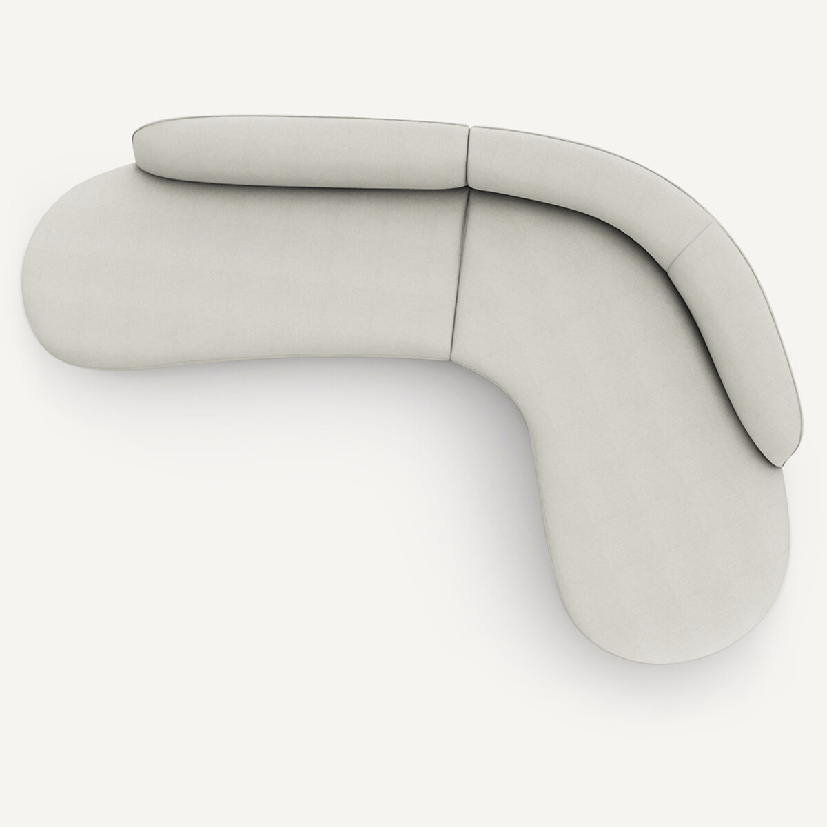 Canapé d’angle en tissu chiné bouclette, ROSEBURY grège, EMMANUEL GALLINA X AM.PM