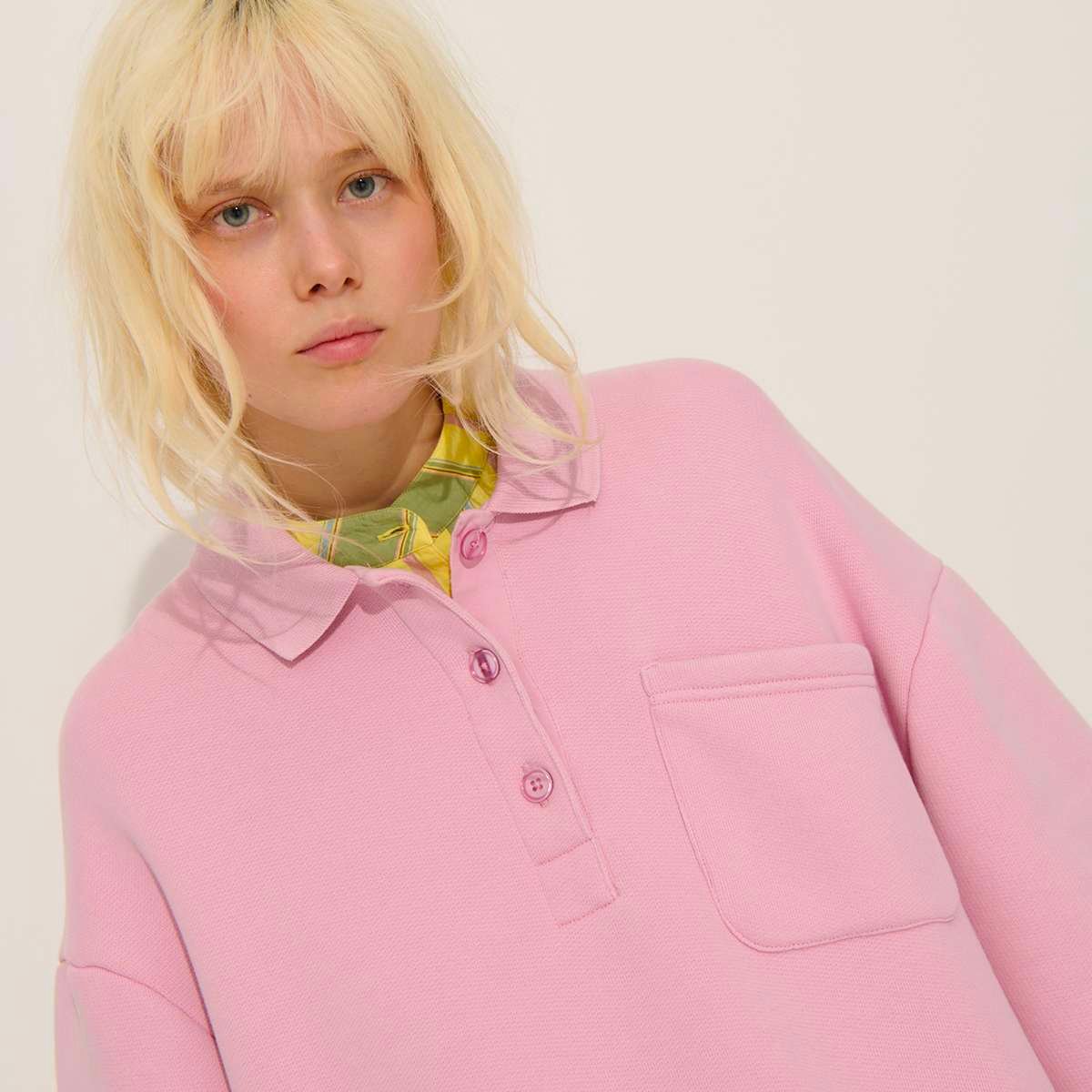 Polo manches courtes en coton organique PRISCA bubblegum, BENSIMON