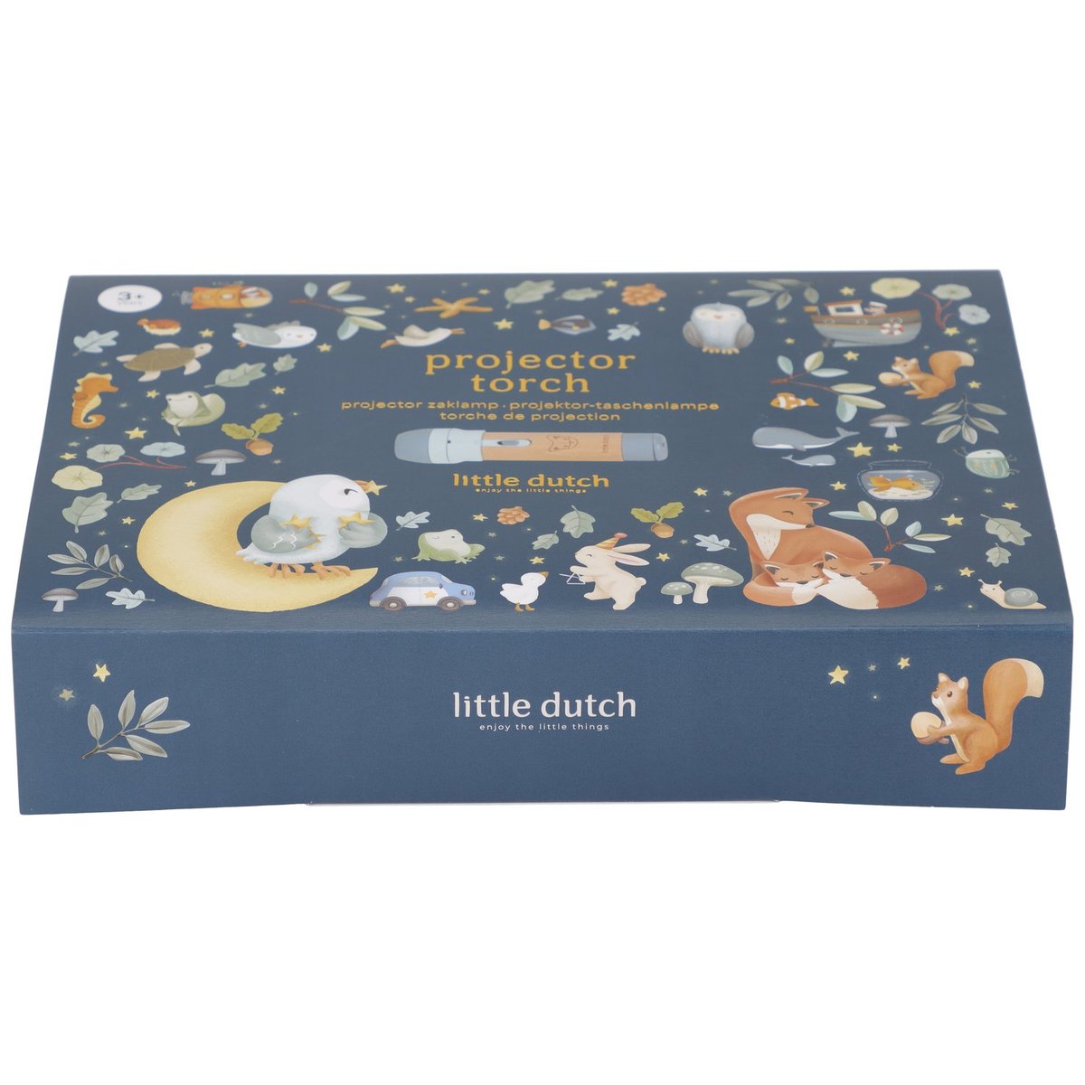 Coffret lampe à histoires bleu, bois, LITTLE DUTCH