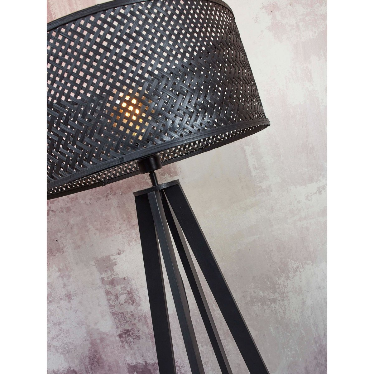 Lampadaire Bambou JAVA noir, GOOD & MOJO