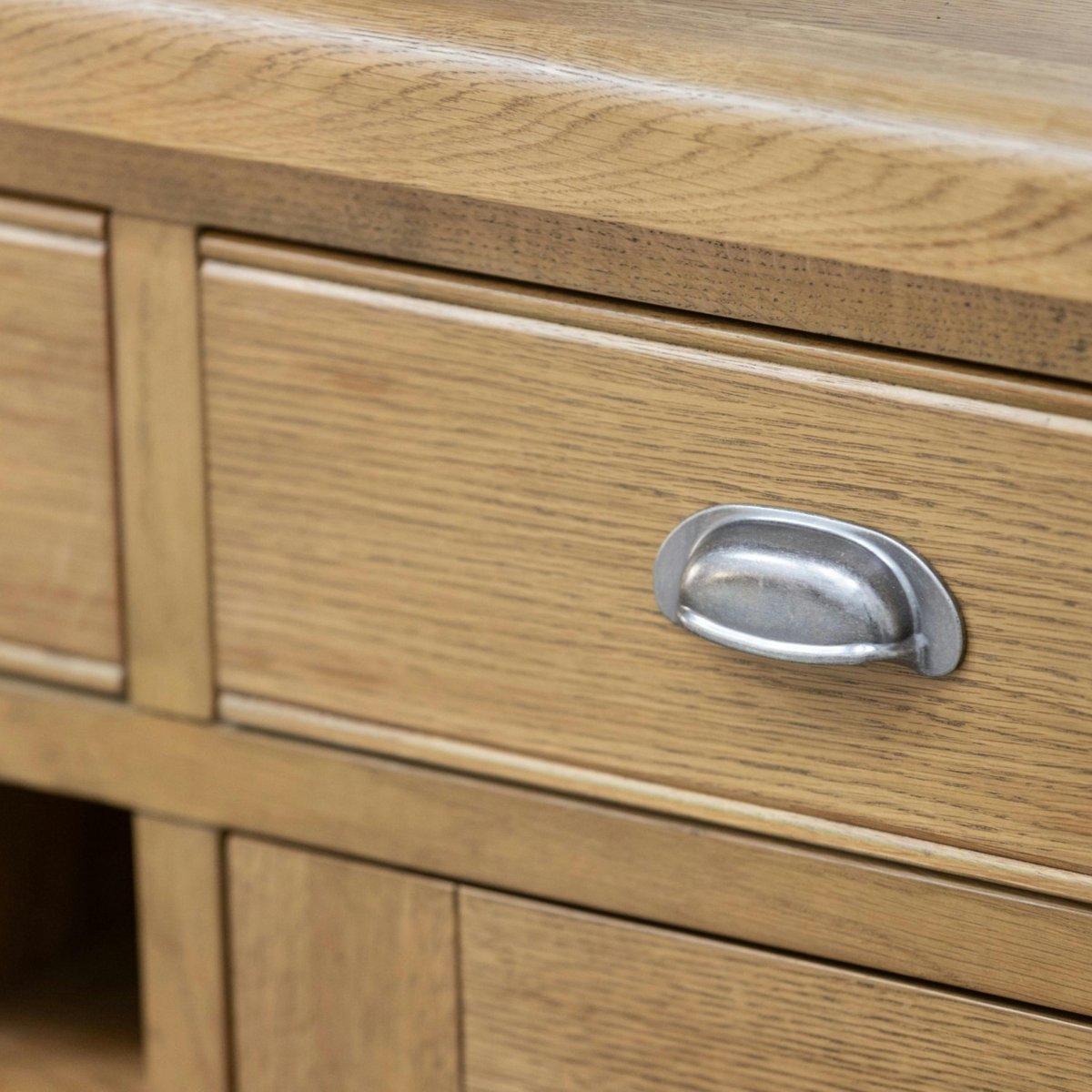 Buffet chêne campagne chic avec casier bouteilles VALMONT bois naturel, PIER IMPORT