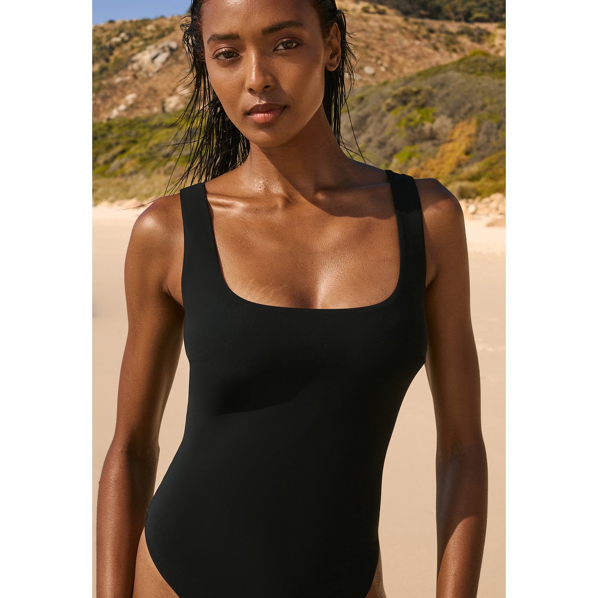 Maillot de bain 1 pièce menstruel avec pads amovibles - Flux léger PERIOD SWIM noir, ETAM