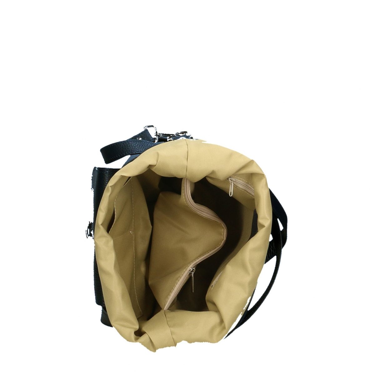 Sac à main en cuir grainé italien RIMINI bleu foncé, OH MY BAG
