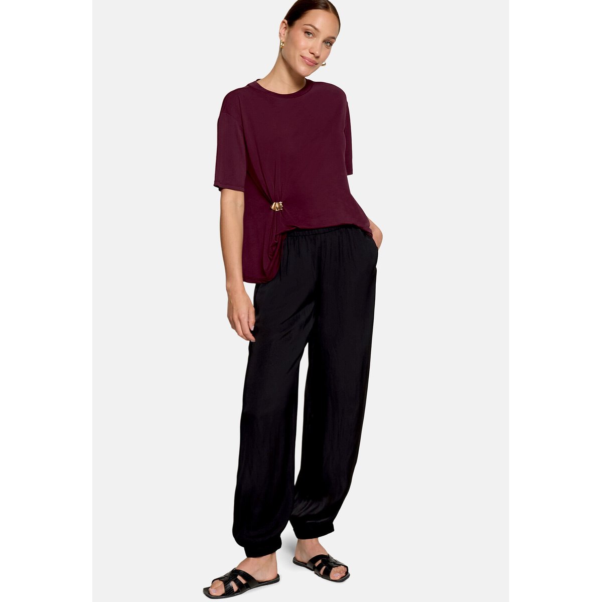 T-shirt à boucle dark aubergine, ZERO