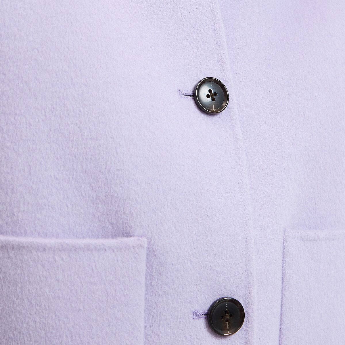 Manteau court fait main en laine mélangée violet parme, LA REDOUTE COLLECTIONS