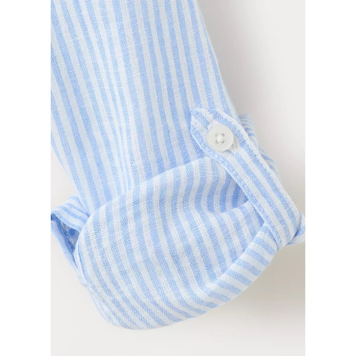 Chemise lin rayée bleu, MANGO KIDS