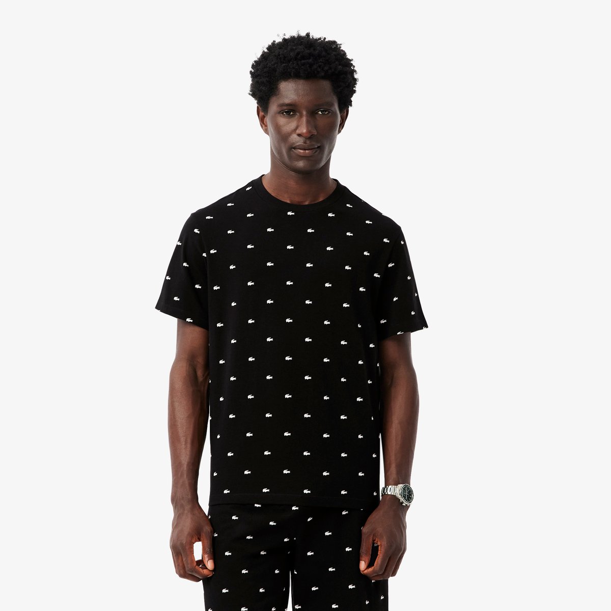 Ensemble de pyjama coton imprimé noir-258, LACOSTE
