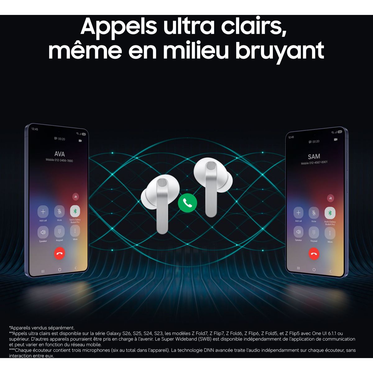 Ecouteurs Galaxy Buds4 Pro Noir noir, SAMSUNG