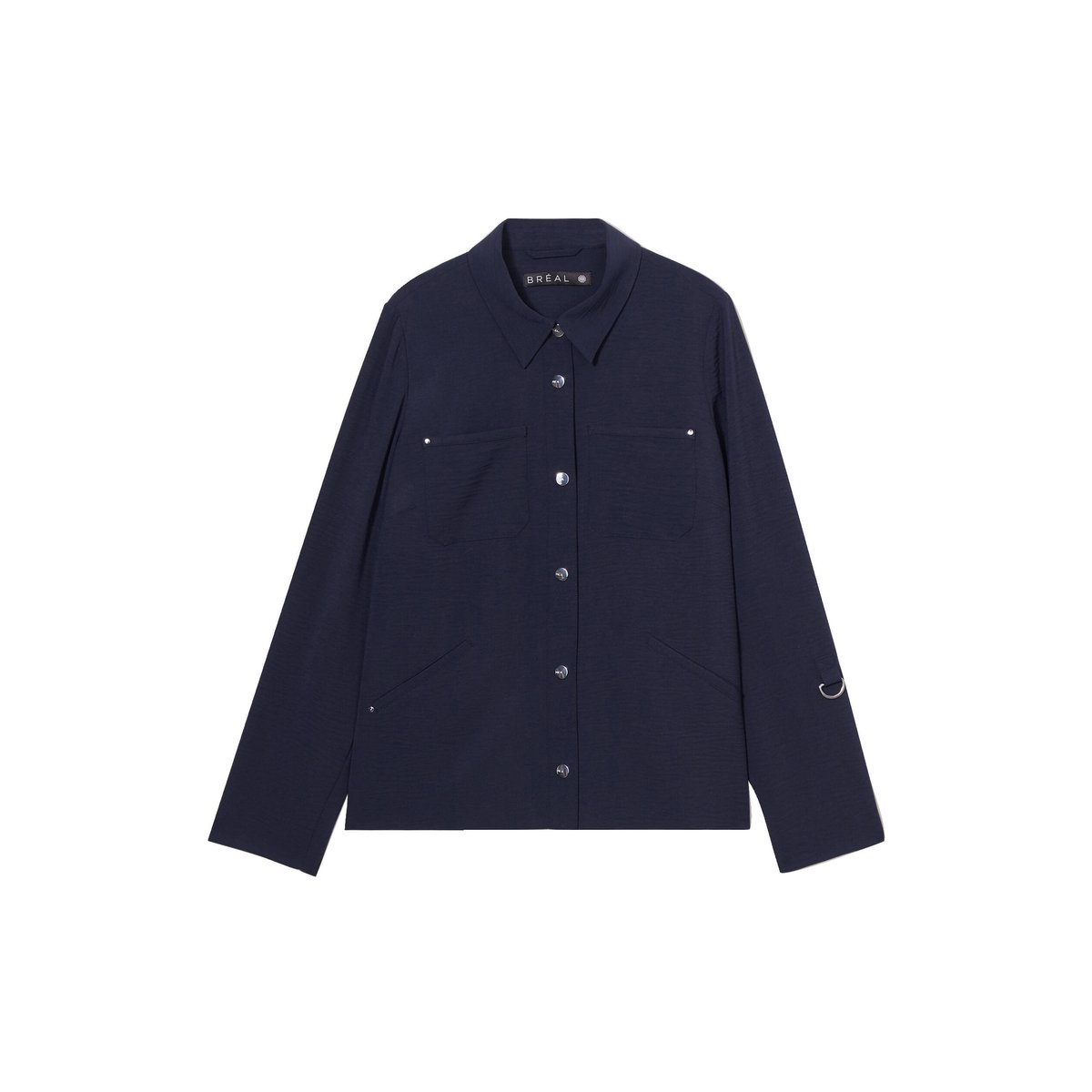 Veste cintrée boutonnée bleu foncé, BREAL