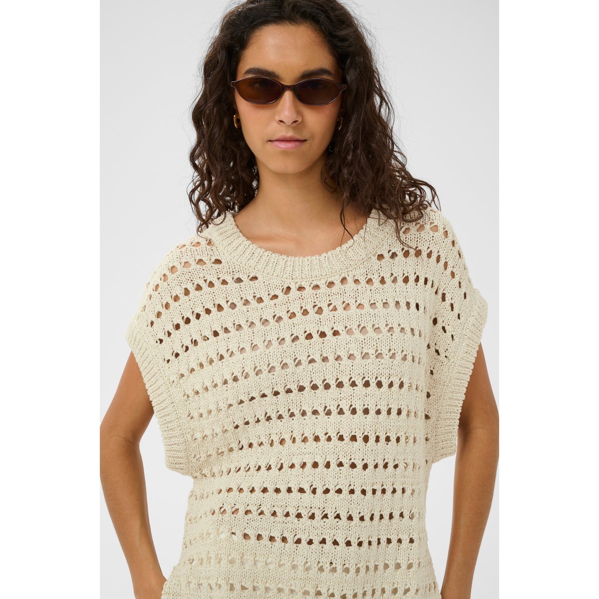 Sans manches blanc turtledove, SOAKED IN LUXURY