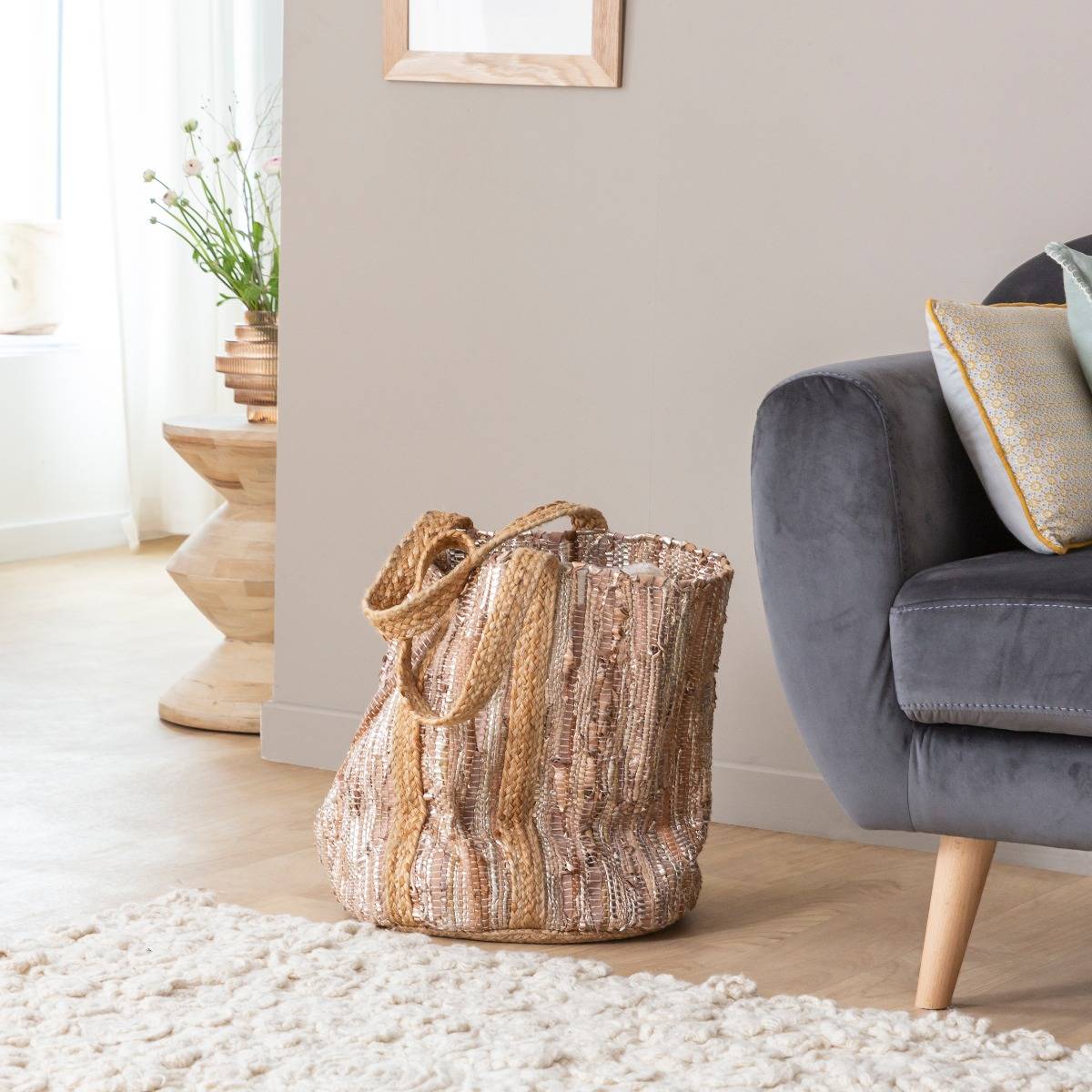 Sac en jute OLYMPE beige, MADE IN MEUBLES